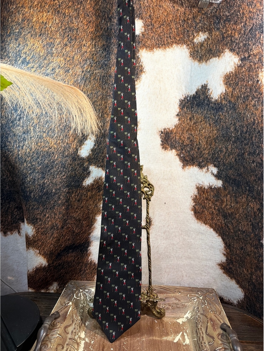 Stafford Black Golf Patterned Men's Tie